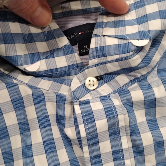 Tommy Hilfiger size 18/xxl blue white plaid - Picture 9 of 11